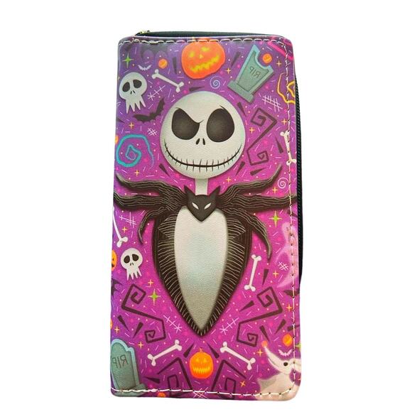 Nightmare Before Christmas Billfold Zippered Wallet Skellington (11) - Picture 1 of 2